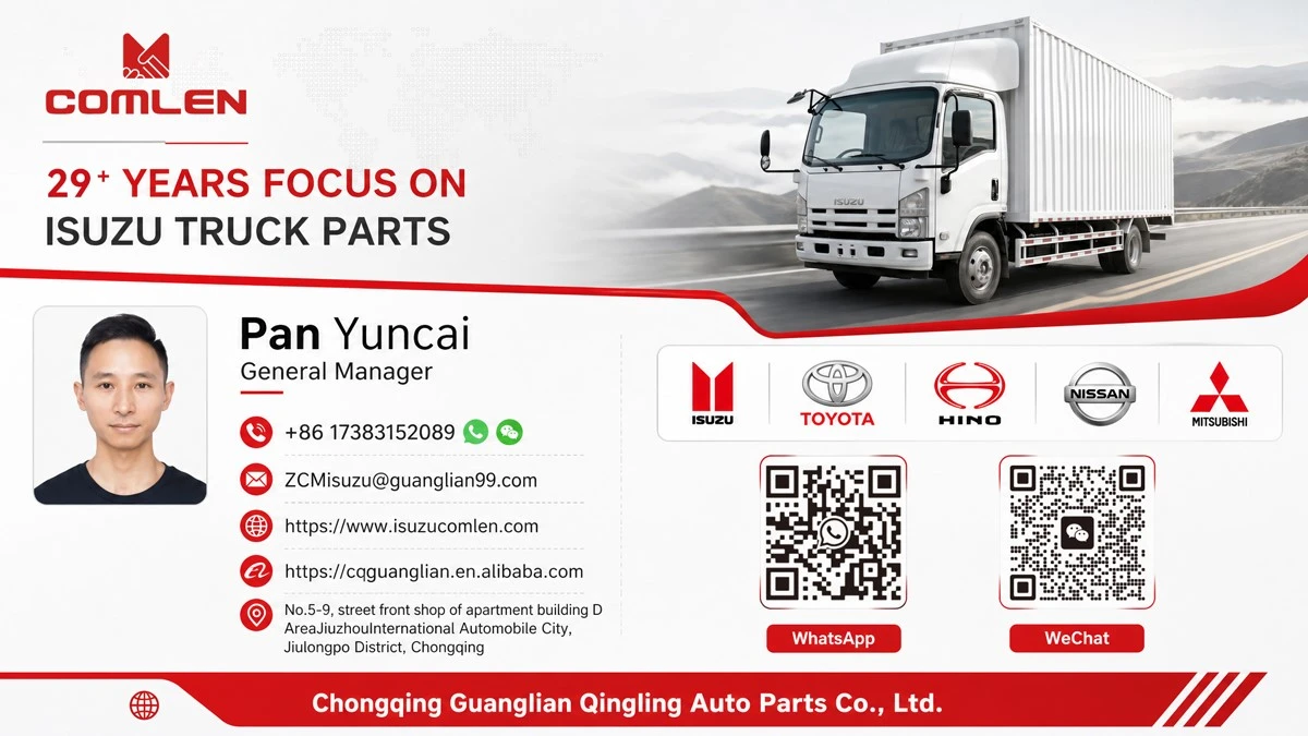 Commercial Truck Engine Parts Export Contact Information Card